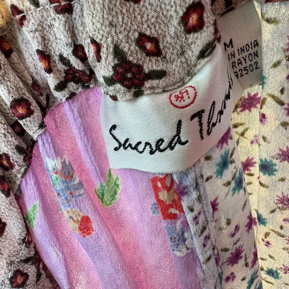 Sacred Threads Patchwork Overalls Jumper with Pockets - Picture 4 of 6